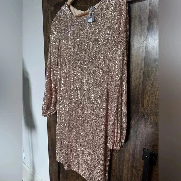 NWT Preston & York Rosa Sequin Shift Dress "Time to Sleigh" in Gold size 8 - Picture 10 of 12